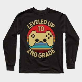 Leveled Up To 2nd Grade Kids Graduation Long Sleeve T-Shirt